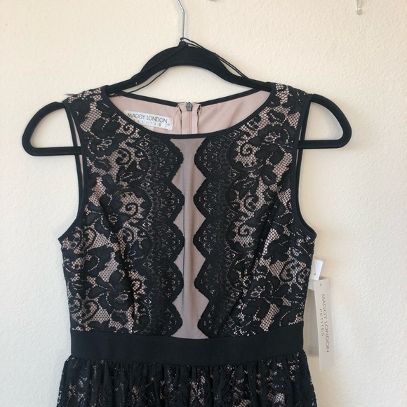 Maggy London Lace Dress • Black • Sz 2P - Picture 2 of 6